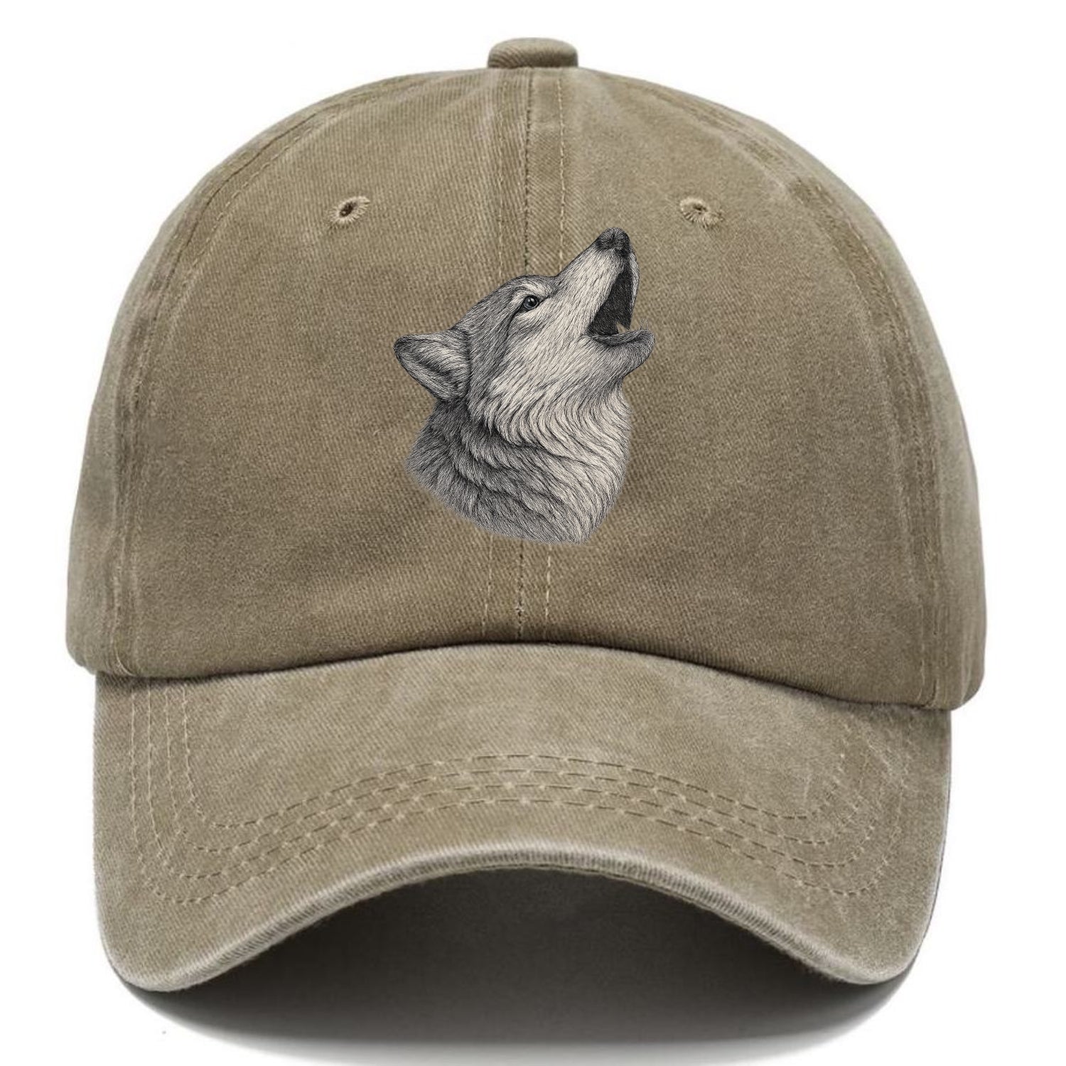 wolf howling portrait Hat