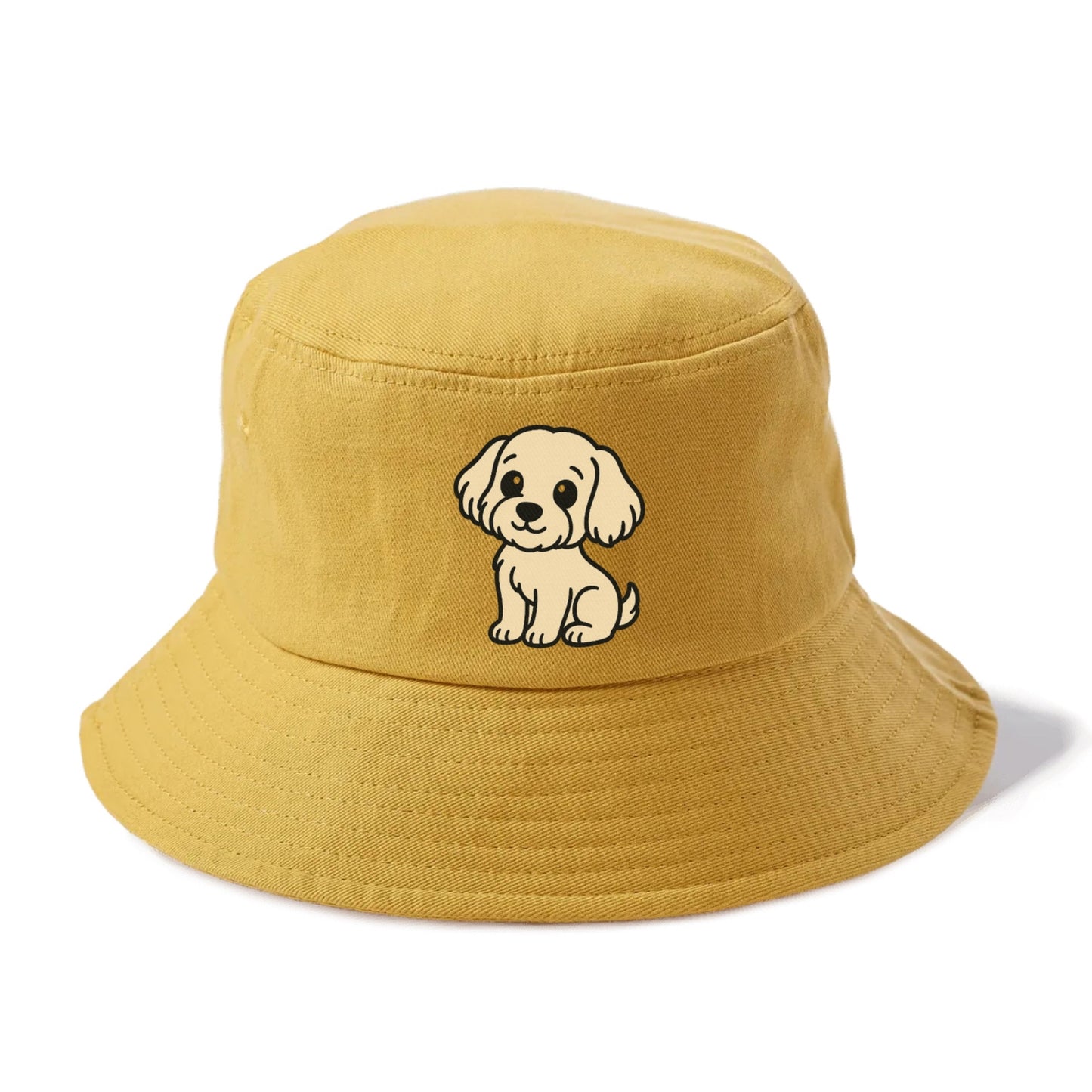 havanese cream colored sitting pose portrait design Hat