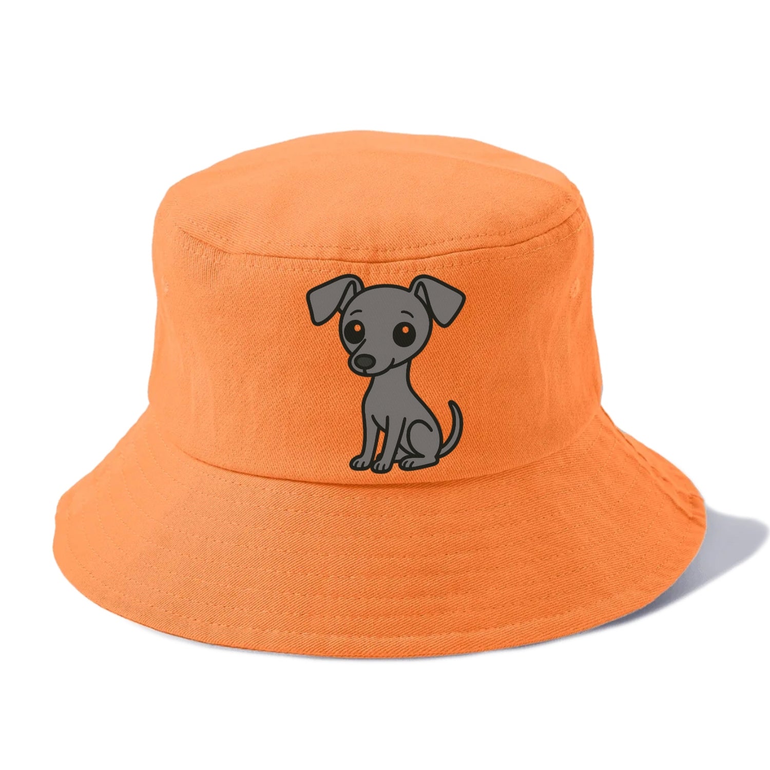 italian greyhound gray sitting pose with thin build portrait design Hat