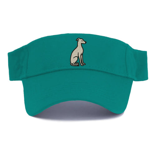 Italian Greyhound Gray Sitting Pose Visor