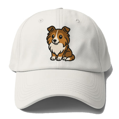 shetland sheepdog sable and white sitting pose portrait design Hat