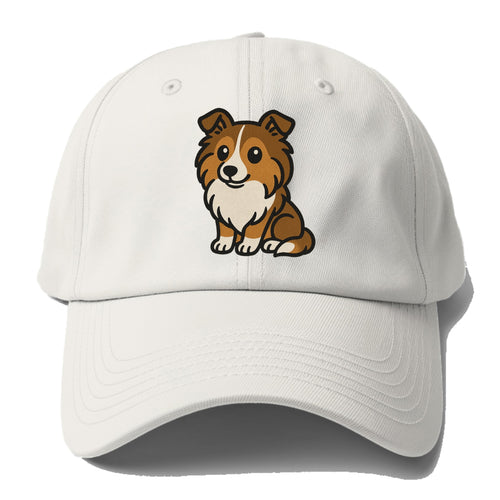 Shetland Sheepdog Sable And White Sitting Pose Portrait Design Baseball Cap For Big Heads