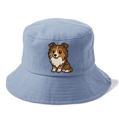 shetland sheepdog sable and white sitting pose portrait design Hat