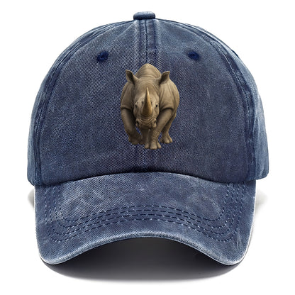 majestic rhino frontal portrait Hat