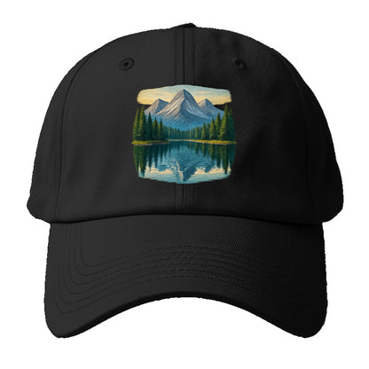 mountain lake reflections Hat