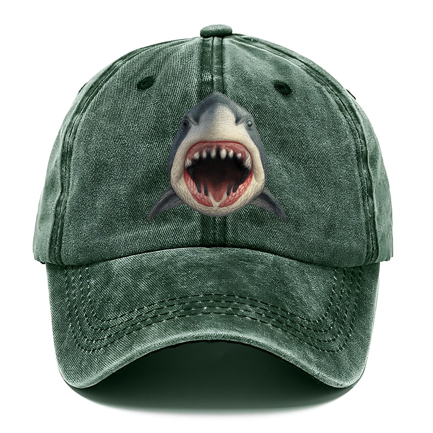stylized shark maw ready to bite Hat
