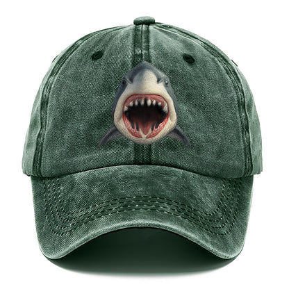 stylized shark maw ready to bite Hat