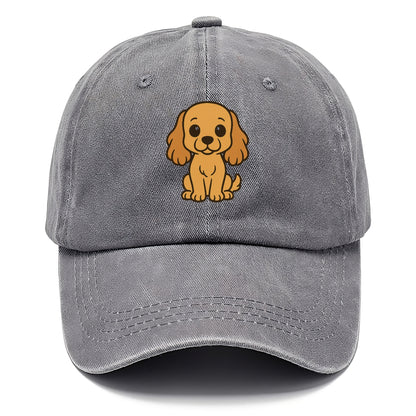 cocker spaniel golden colored sitting pose with long ears portrait design Hat