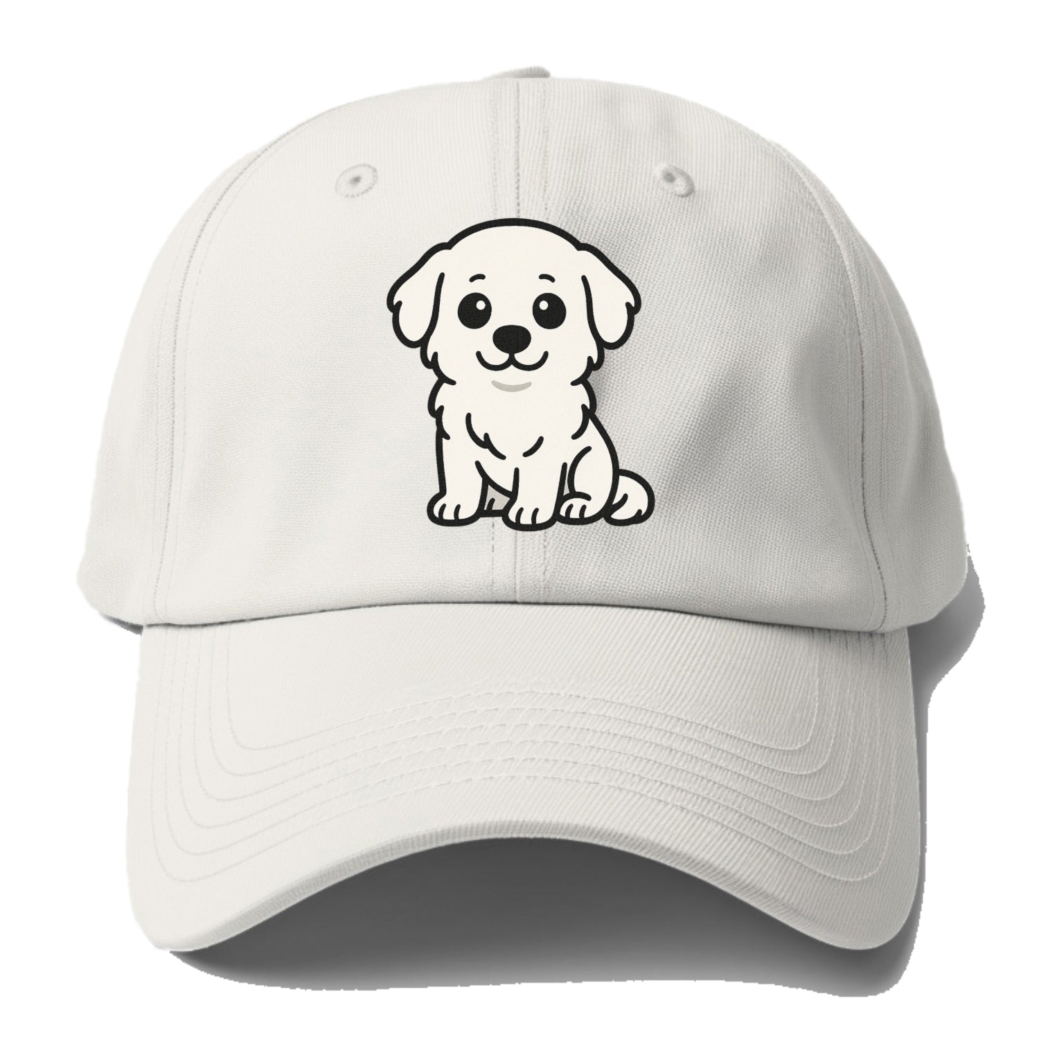 Great Pyrenees White Fluffy Sitting Pose Portrait Design Hat