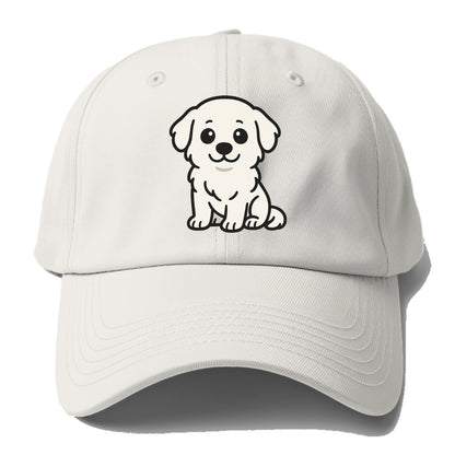 Great Pyrenees White Fluffy Sitting Pose Portrait Design Hat