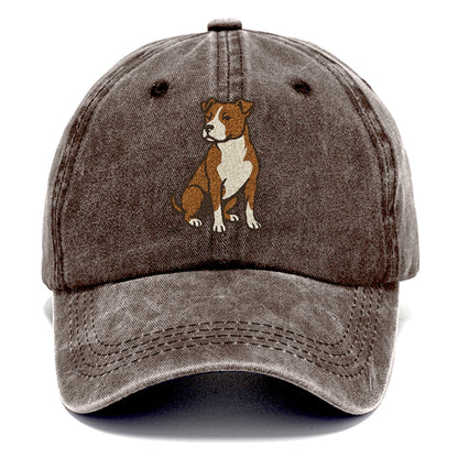 American Pit Bull Terrier Brown And White Pose Hat