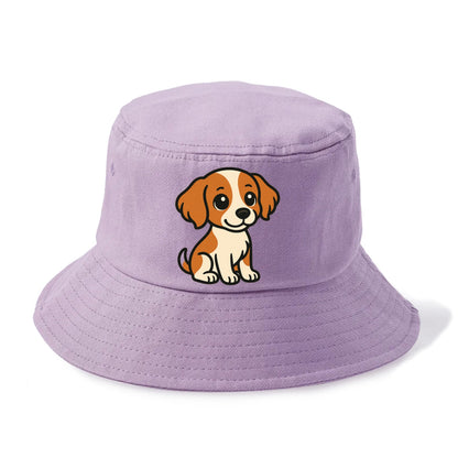 brittany spaniel orange and white sitting pose portrait design Hat