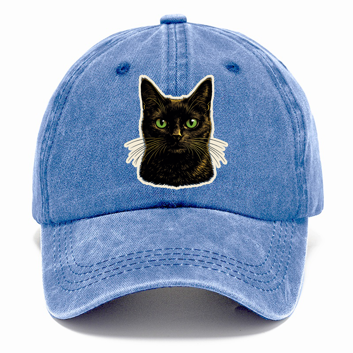 Green Eyed Black Cat Classic Cap
