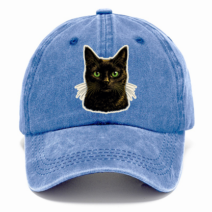 Green Eyed Black Cat Classic Cap