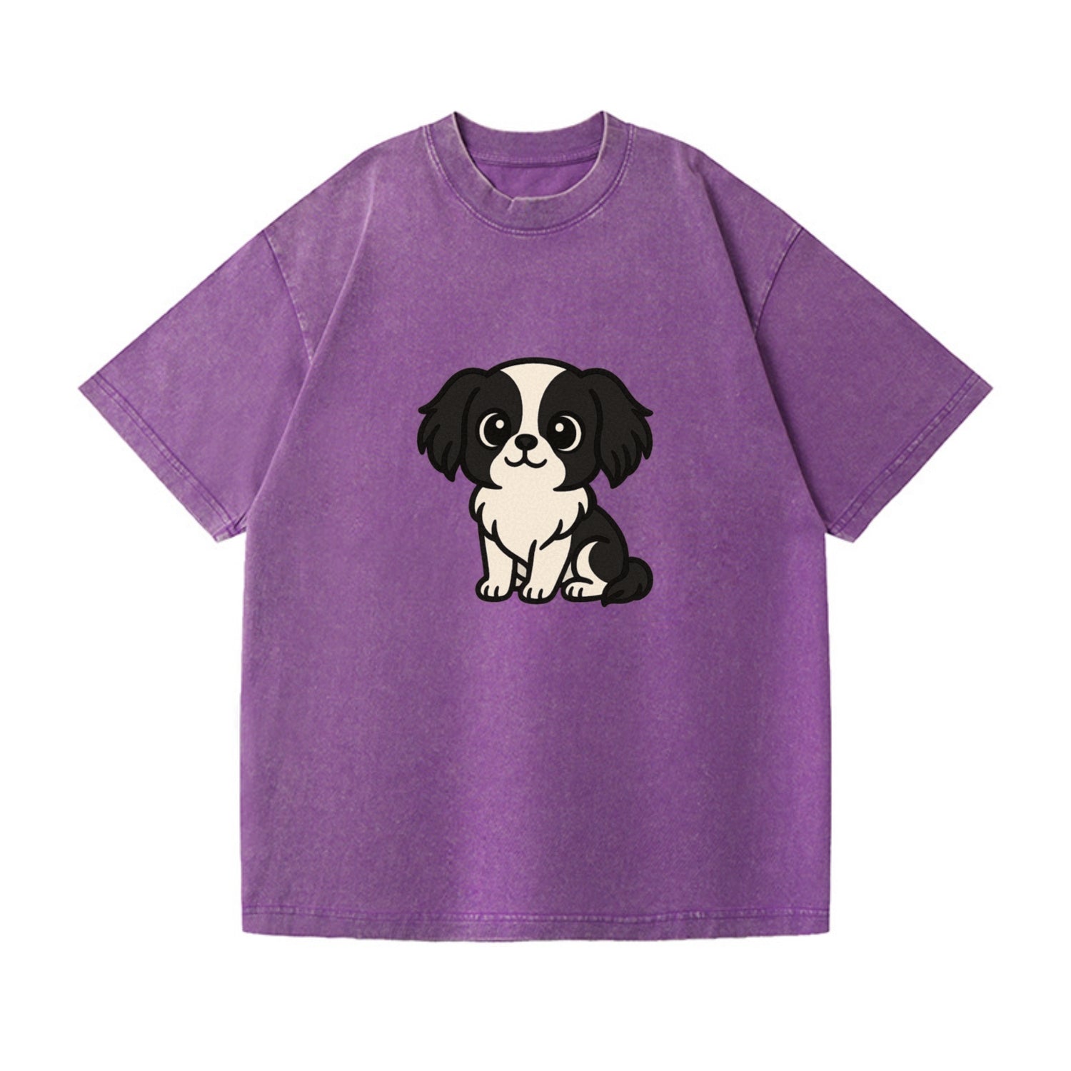 japanese chin black and white sitting pose portrait design Hat