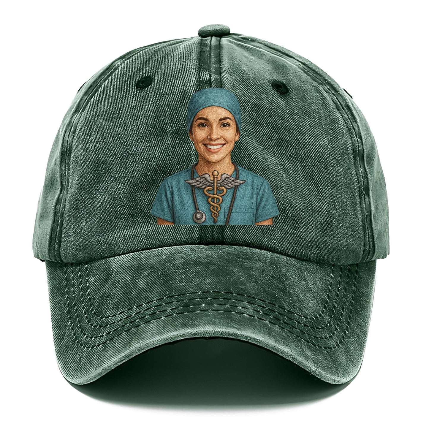 smiling doctor with caduceus art Hat