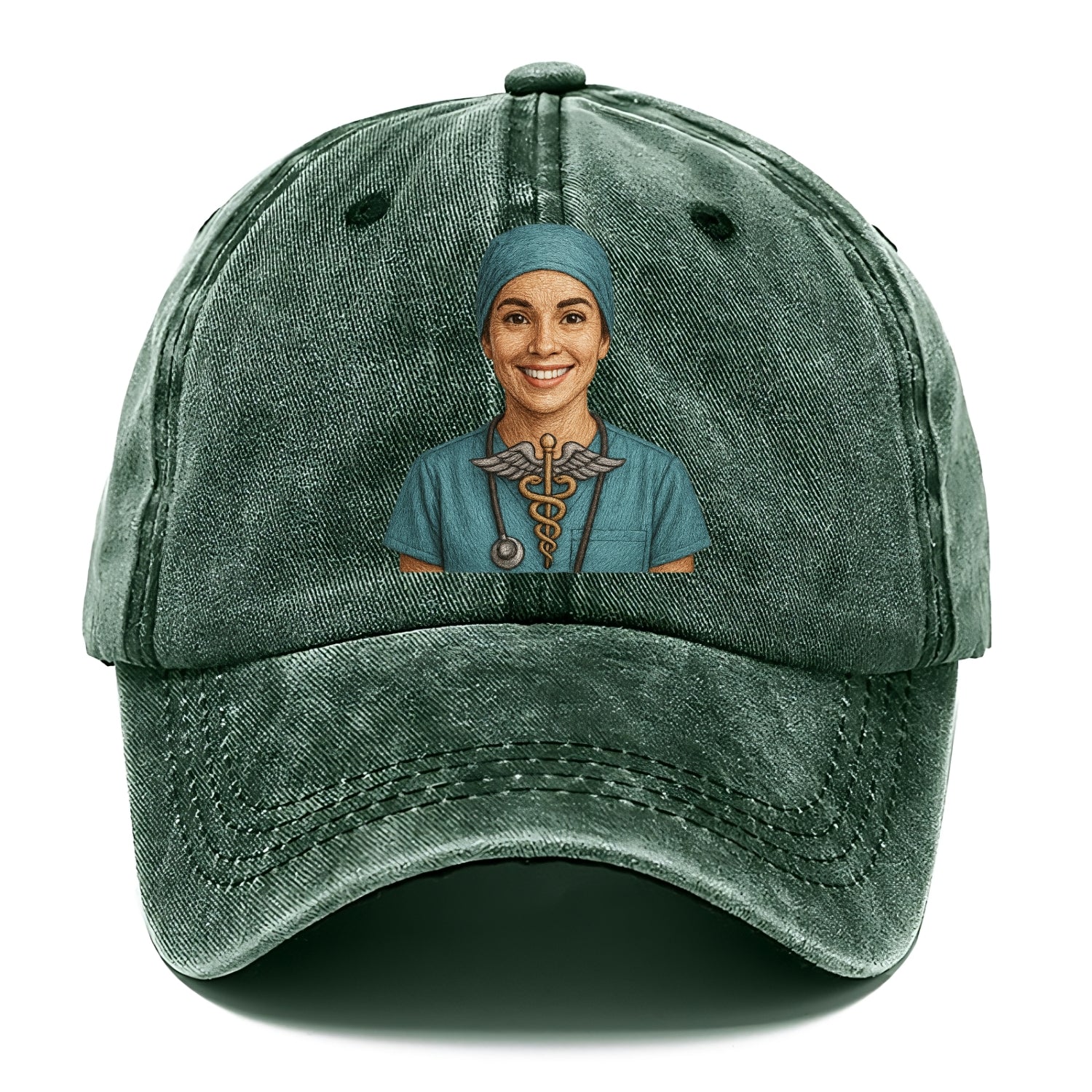 smiling doctor with caduceus art Hat