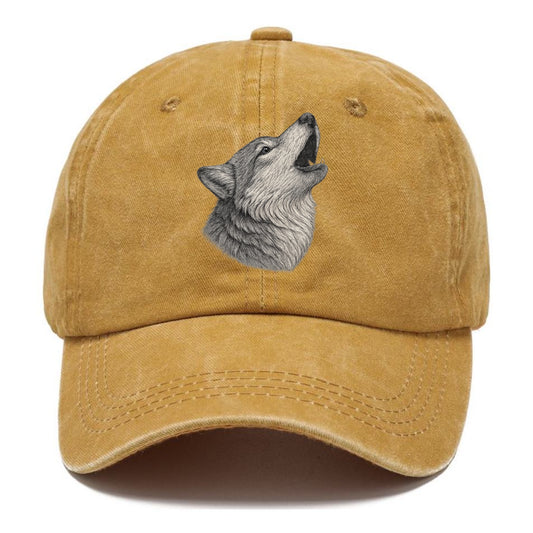 wolf howling portrait Hat