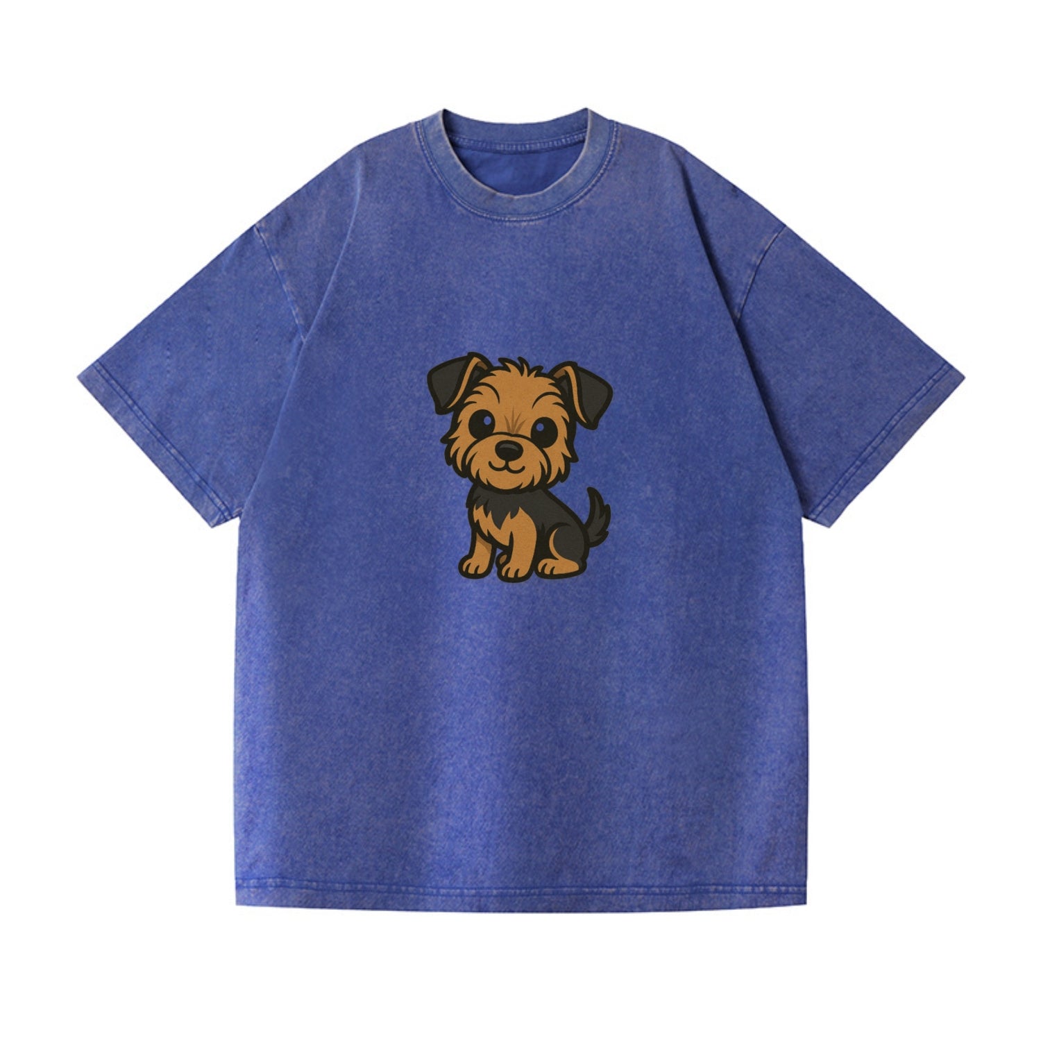 yorkipoo small brown and black sitting pose portrait design Hat