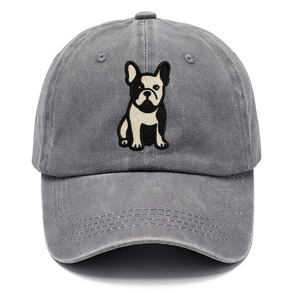 French Bulldog Black And White Tuxedo Pose Hat