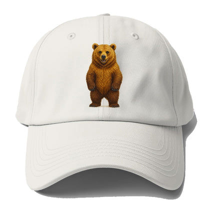 detailed brown bear on yellow background Hat