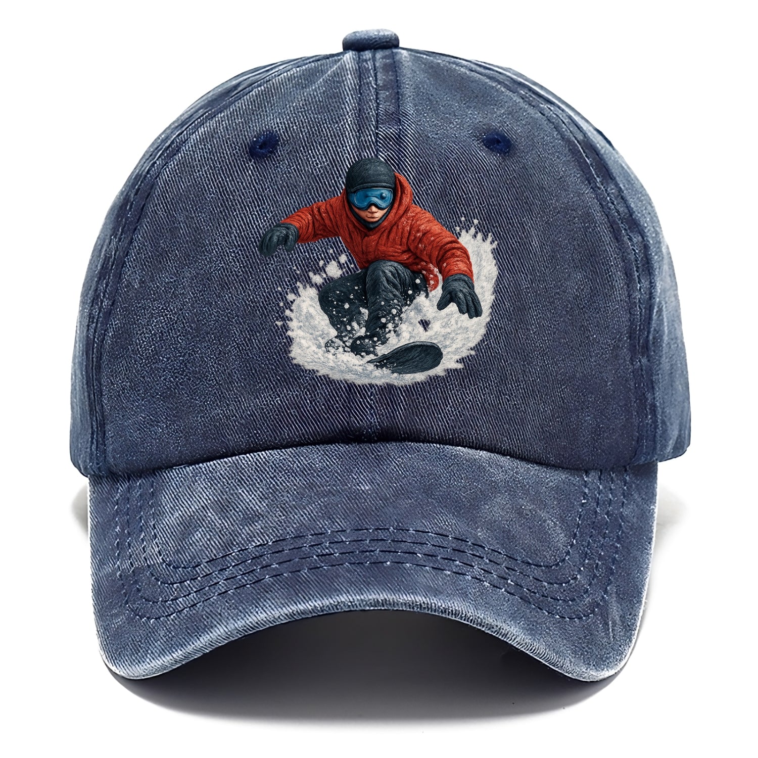 snowboarder carving through fresh powder Hat