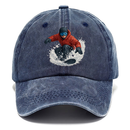 snowboarder carving through fresh powder Hat