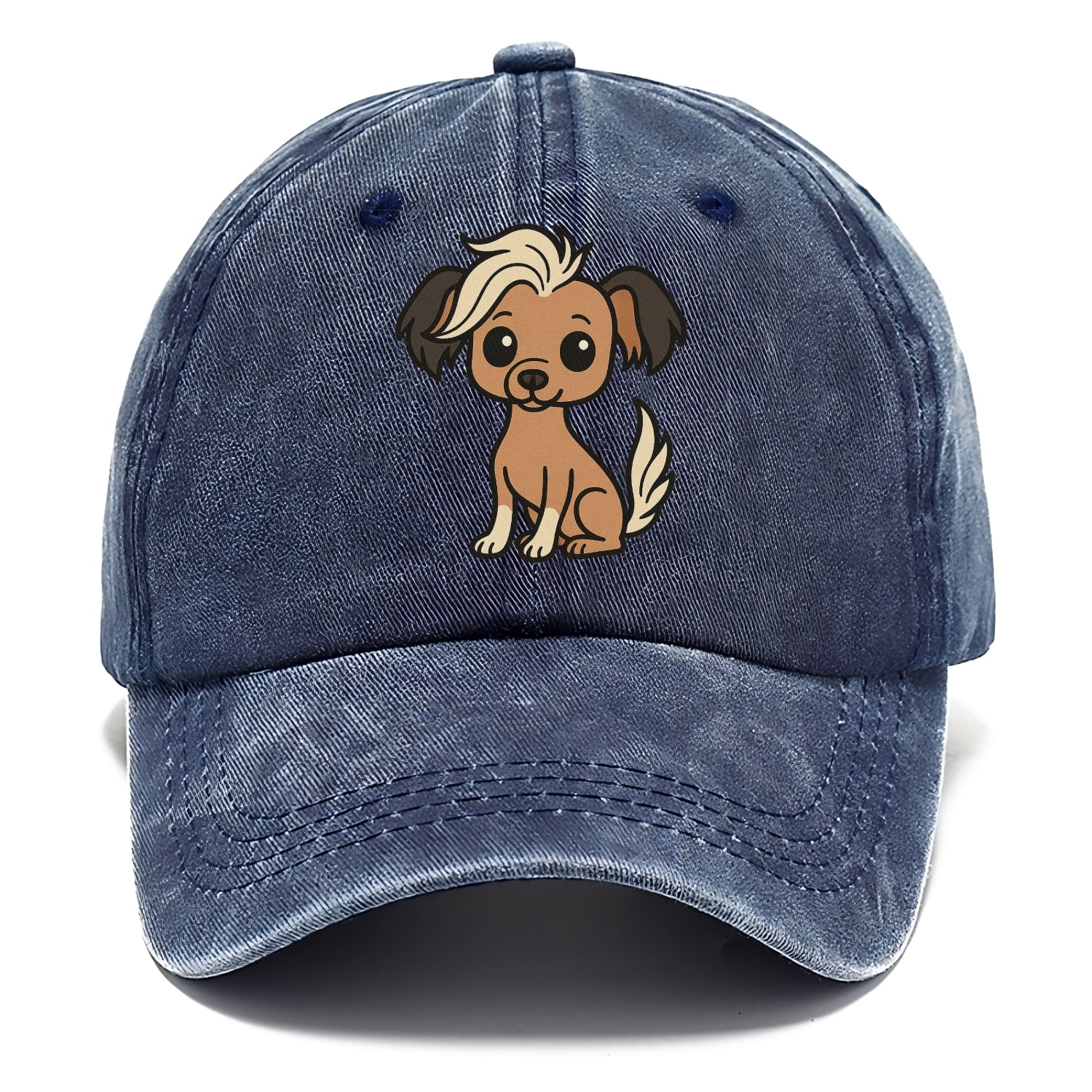 chinese crested hairless with hair tuft sitting pose portrait design Hat