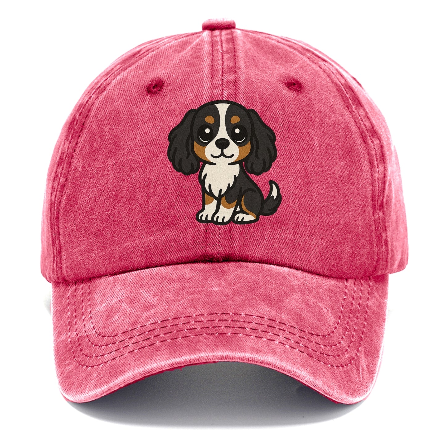 cavalier king charles spaniel tricolor sitting pose portrait design Hat
