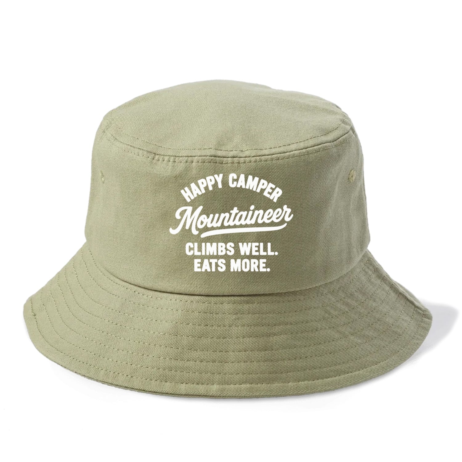 happy camper mountaineer climbing eating Hat