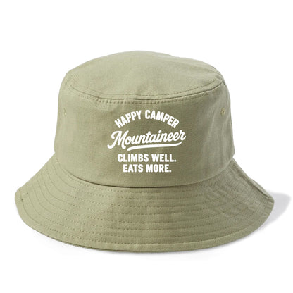 happy camper mountaineer climbing eating Hat