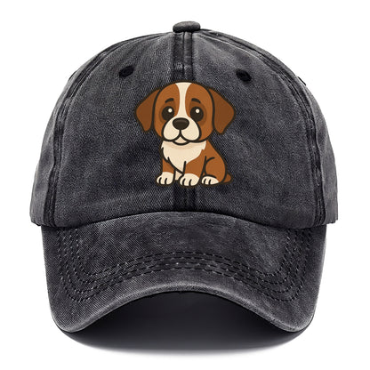 saint bernard brown and white sitting pose with gentle expression portrait design Hat