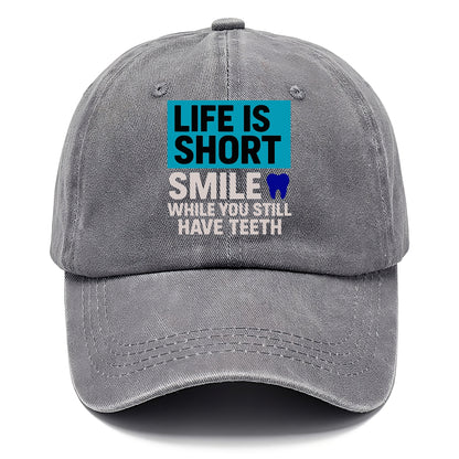 life short smile while Hat