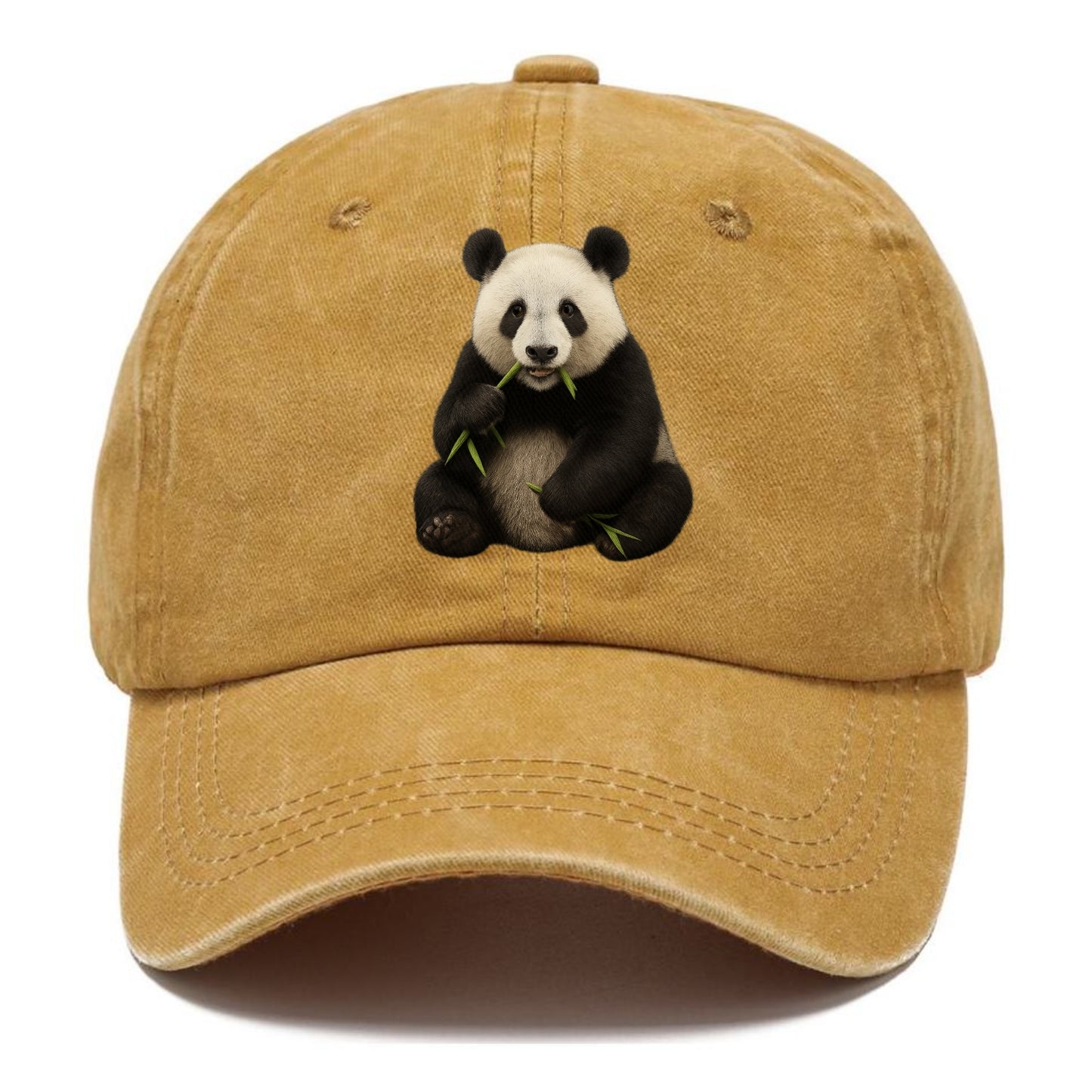 realistic panda eating bamboo hat Hat