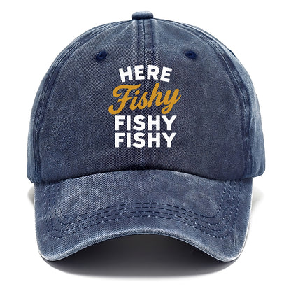 here fishy catch fish embroidery Hat