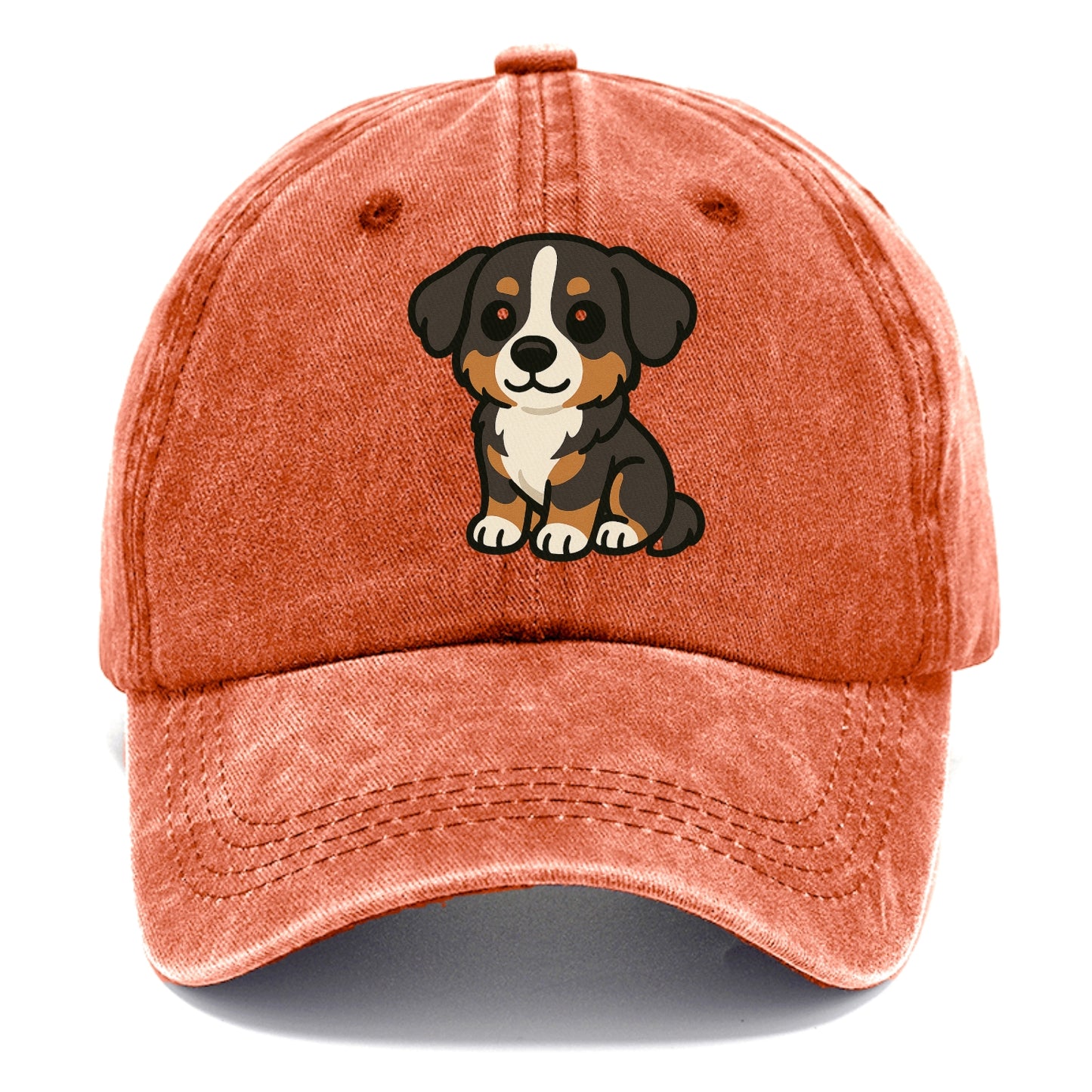 bernese mountain dog tricolor sitting pose portrait design Hat