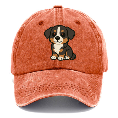 bernese mountain dog tricolor sitting pose portrait design Hat
