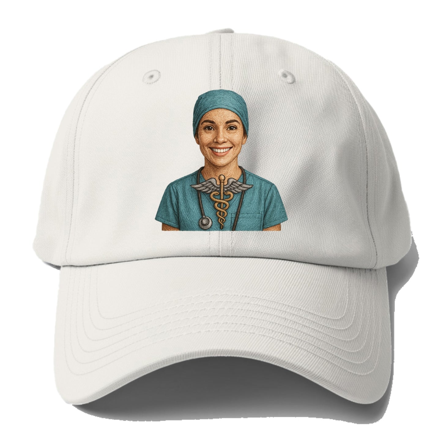 smiling doctor with caduceus art Hat