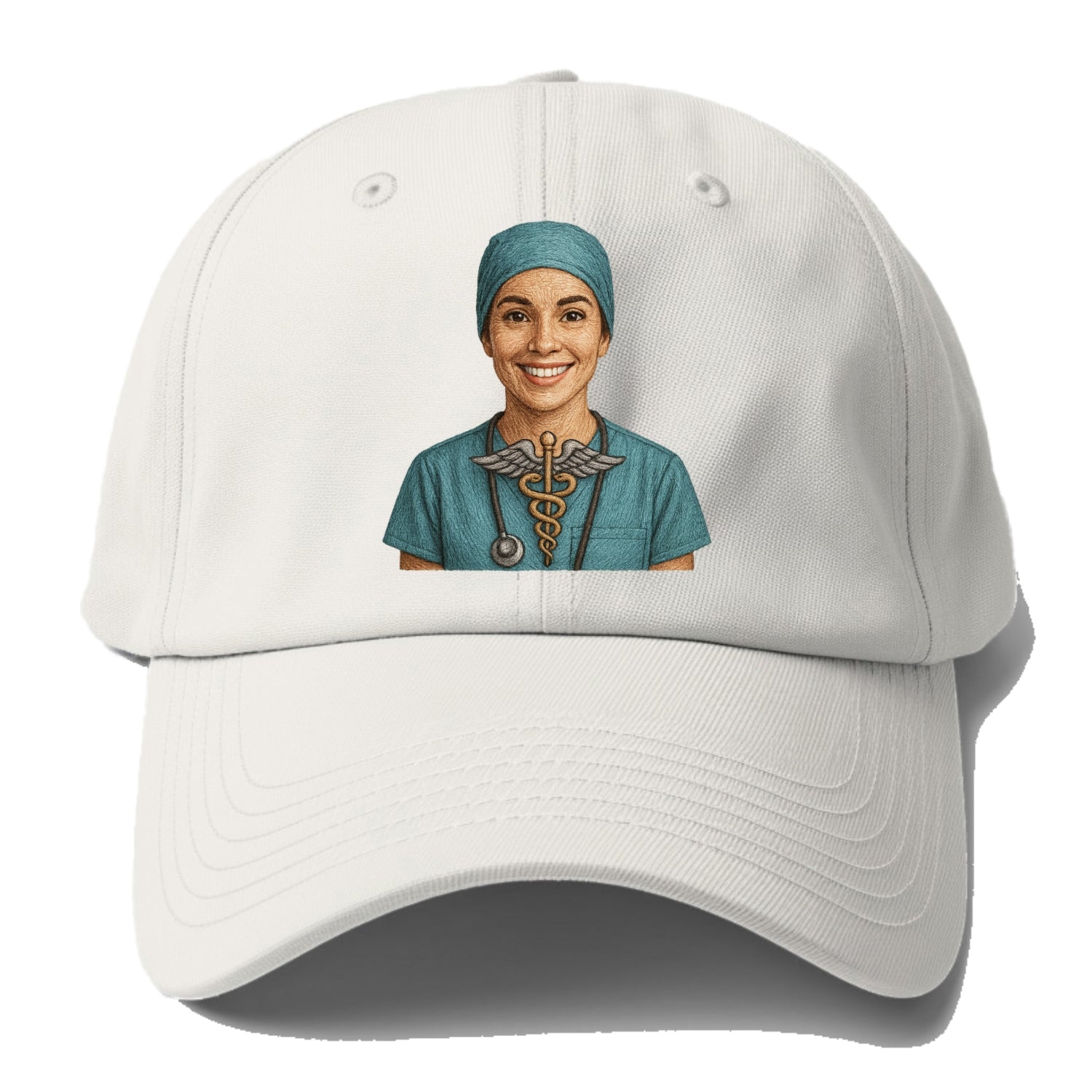 smiling doctor with caduceus art Hat