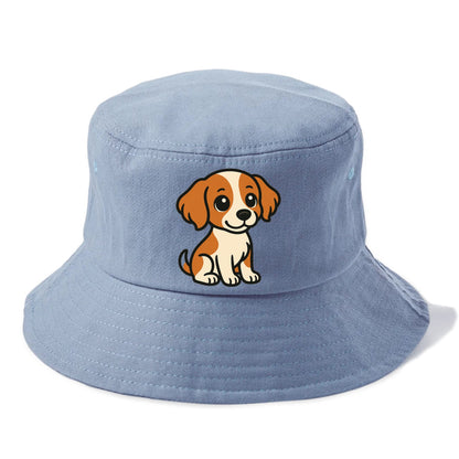 brittany spaniel orange and white sitting pose portrait design Hat