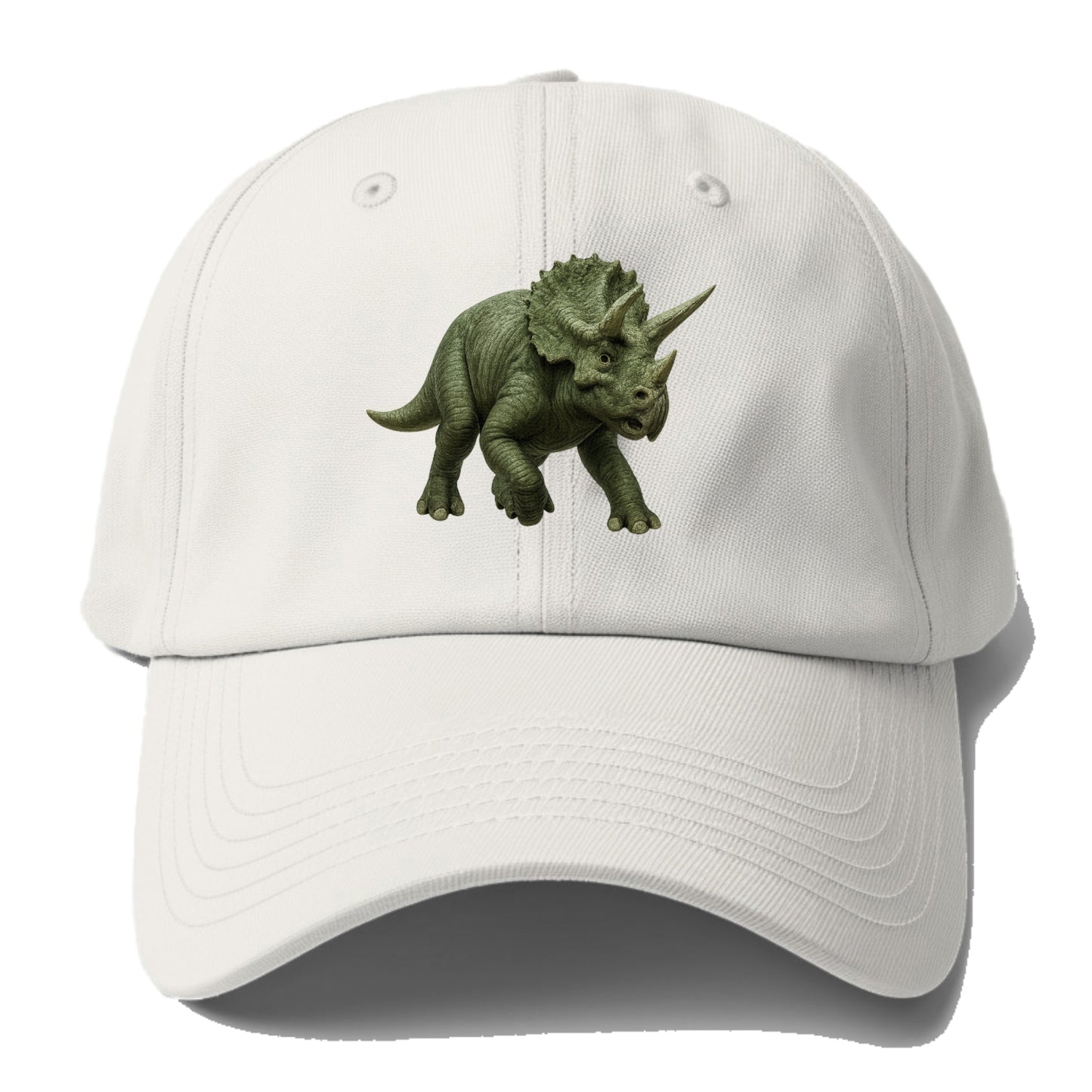 realistic triceratops roaming prehistoric earth Hat