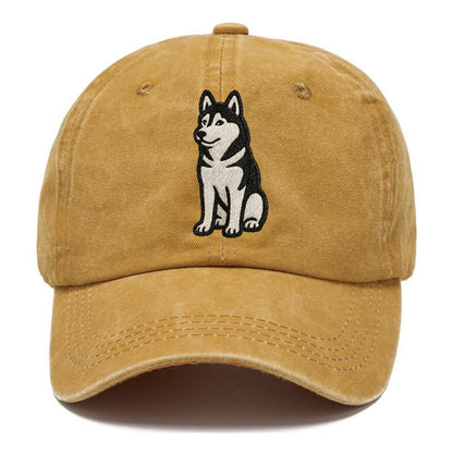siberian-husky-black-white-loyal-spirit Hat