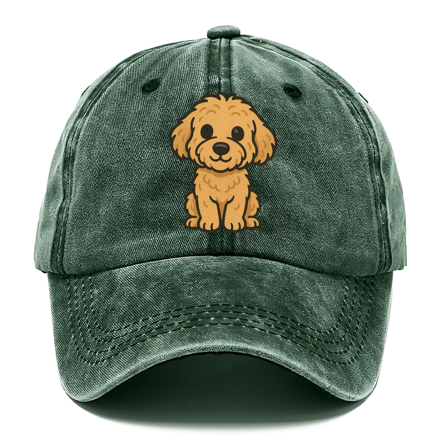 goldendoodle curly golden sitting pose portrait design Hat