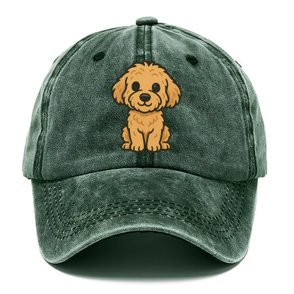 goldendoodle curly golden sitting pose portrait design Hat