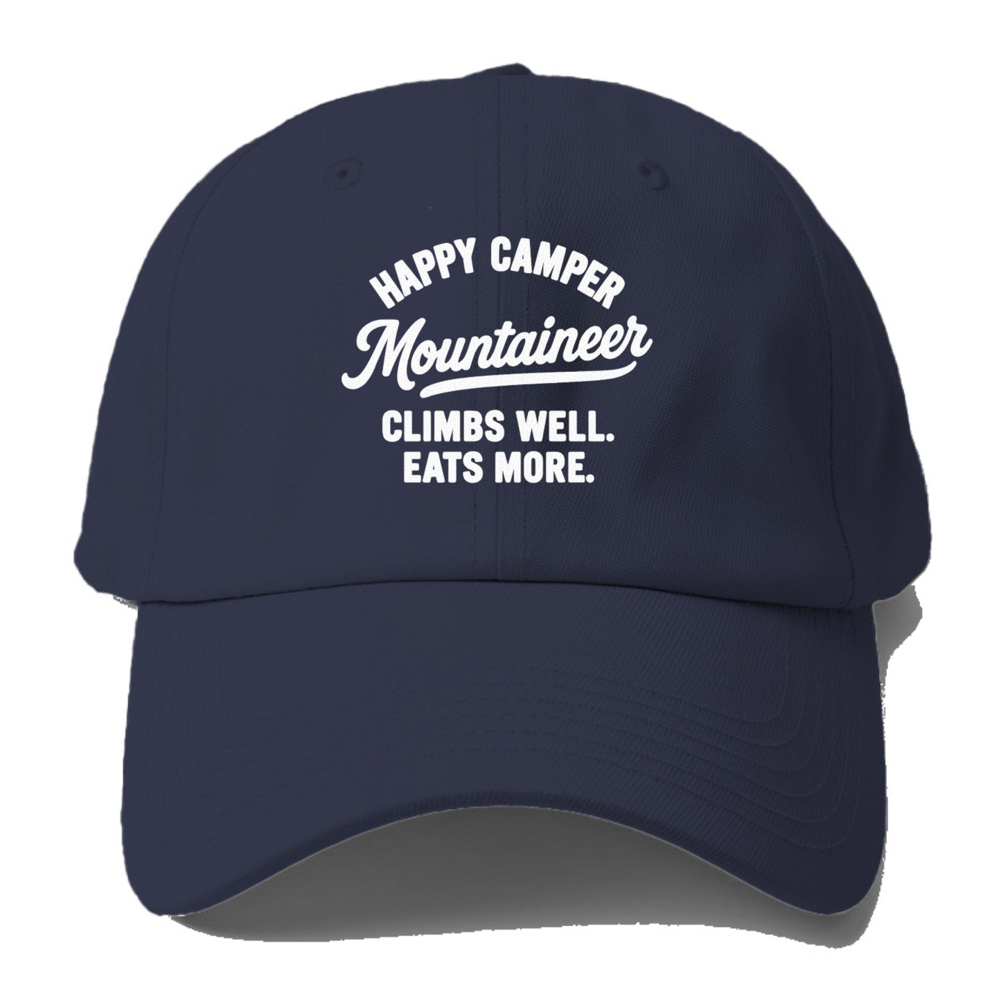 happy camper mountaineer climbing eating Hat