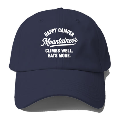 happy camper mountaineer climbing eating Hat