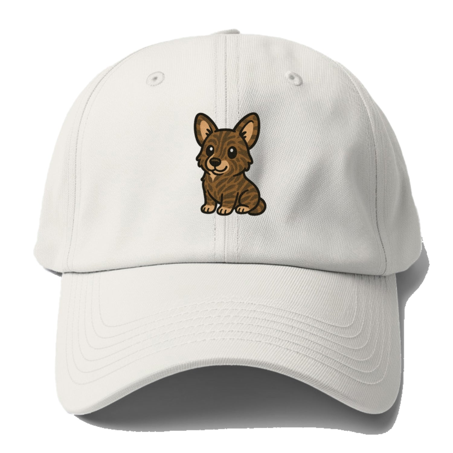 welsh corgi cardigan brindle sitting pose portrait design Hat