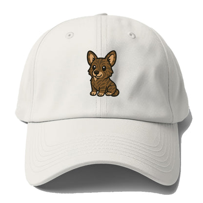 welsh corgi cardigan brindle sitting pose portrait design Hat