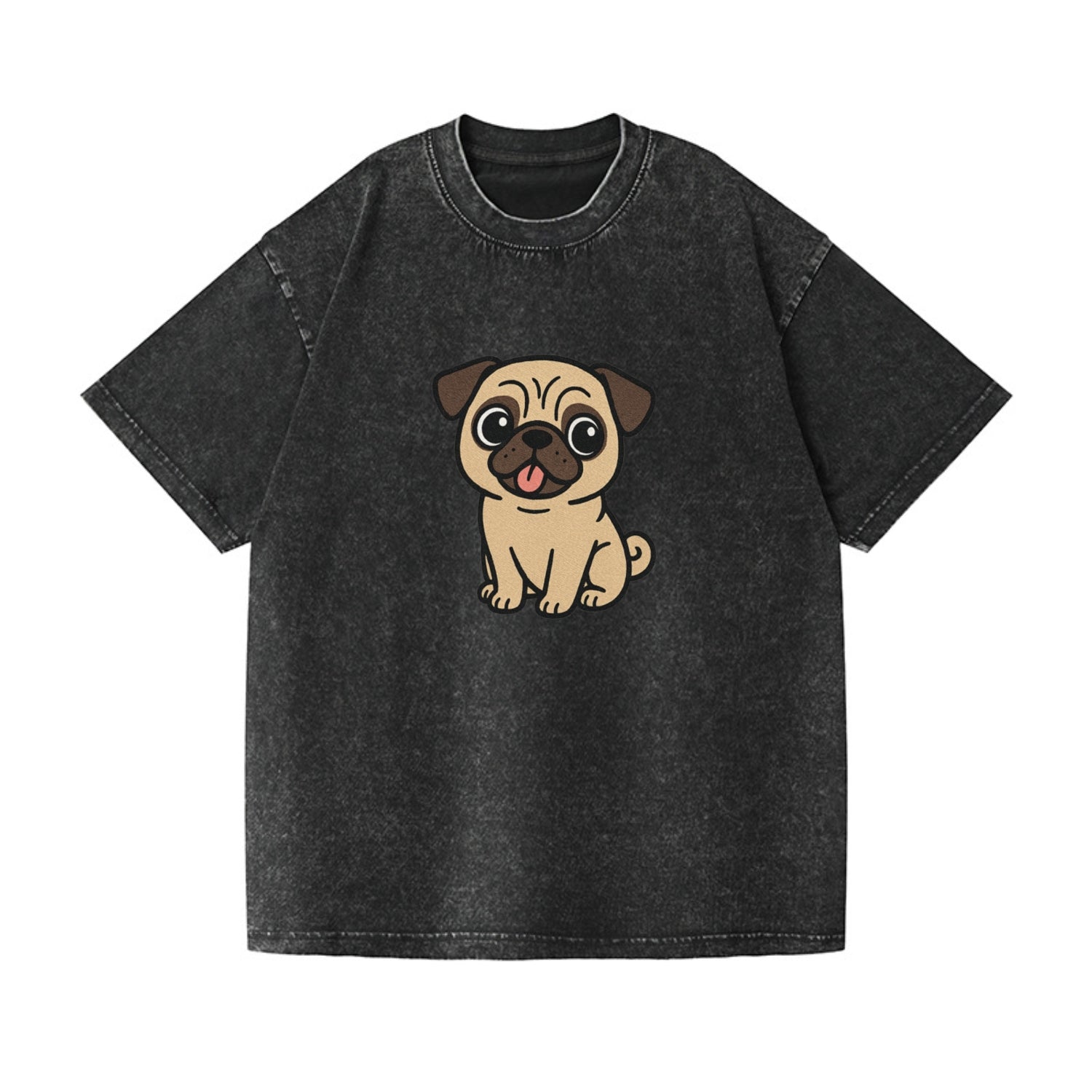 pug tilted head with tongue out portrait design Hat