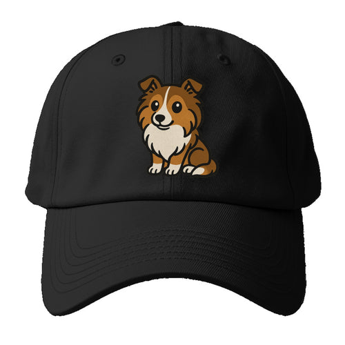 Shetland Sheepdog Sable And White Sitting Pose Portrait Design Baseball Cap